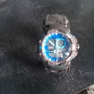 Handmade Leather Watch band with watch.